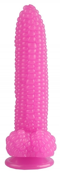 Розовый фаллоимитатор-кукуруза на присоске - 20,5 см. - фото, цены