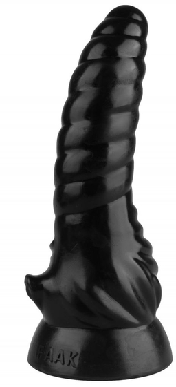 Черная рельефная винтообразная анальная втулка - 20,5 см. - фото, цены