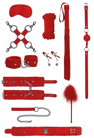 Красный игровой набор бдсм Intermediate Bondage Kit - фото, цены