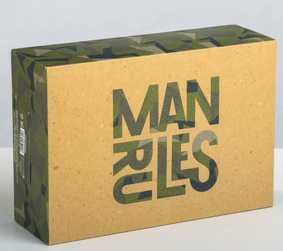 Складная коробка Man rules - 16 х 23 см. - фото, цены