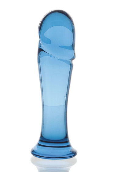 Синяя стеклянная анальная втулка - 13 см. - фото, цены