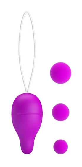 Лиловое вагинальное яйцо с утяжеляющими шариками Kegel Ball - фото, цены
