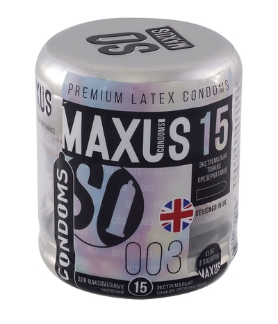 Экстремально тонкие презервативы Maxus Extreme Thin - 15 шт. - фото, цены