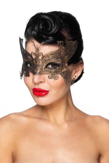 Золотистая карнавальная маска Турайс - фото, цены