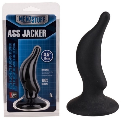 Чёрная анальная пробка Ass Jacker - 12 см. - фото, цены