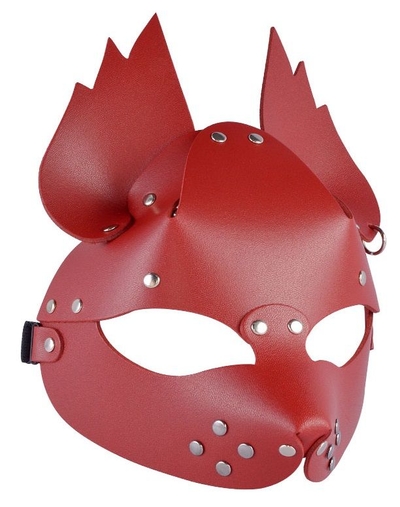 Красная кожаная маска Белочка - фото, цены