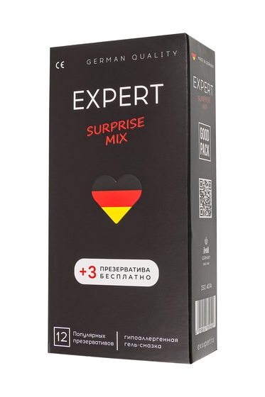 Презервативы Expert Surprise Mix - 12 шт.(+3 в подарок) - фото, цены