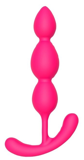 Розовый анальный стимулятор Silky Smooth T-teardrop - 11 см. - фото, цены