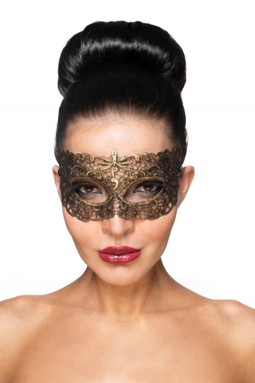 Золотистая карнавальная маска Альтаир - фото, цены