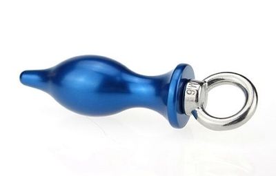 Синяя металлическая пробка с кольцом - 16 см. - фото, цены