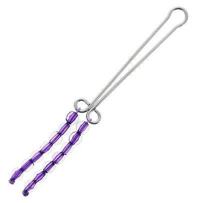 Зажим на клитор с фиолетовыми бусинами Clit Clips Purple - фото, цены