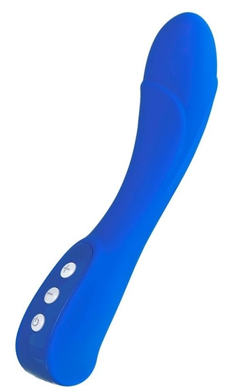 Нереалистичный синий вибратор Blury - 18,5 см. - фото, цены