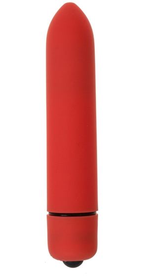 Красная вибропуля с заострённым кончиком - 9,3 см. - фото, цены
