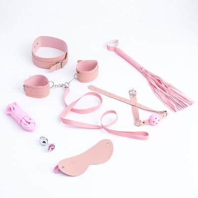 Эротический БДСМ-набор из 8 предметов в нежно-розовом цвете - фото, цены
