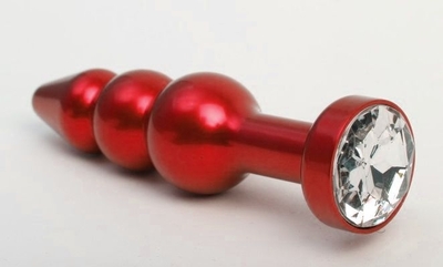 Красная анальная ёлочка с прозрачным кристаллом - 11,2 см. - фото, цены