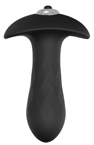 Черная анальная вибровтулка Single Speed Diamond Plug - 9 см. - фото, цены