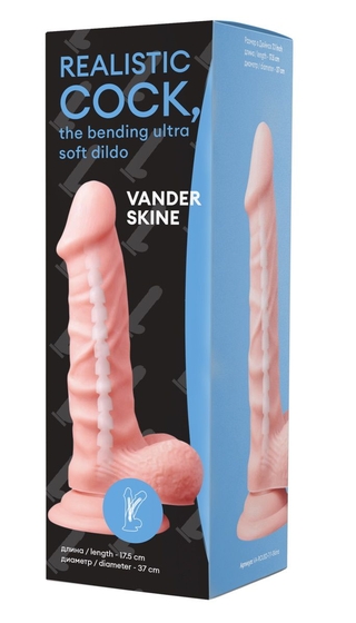 Телесный фаллоимитатор Vander Realistic Cock Bending Ultra Soft Dildo 6.7 - 17,5 см. - фото, цены
