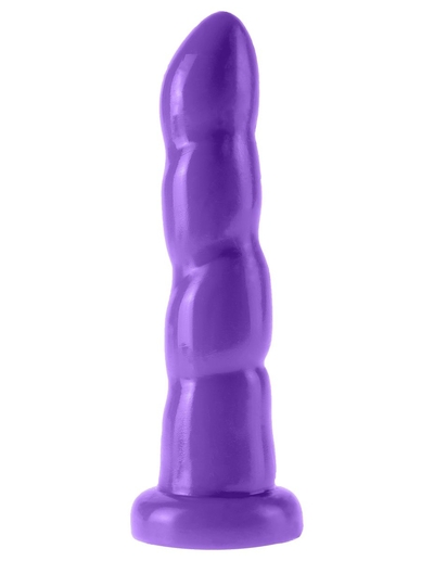 Фиолетовый стимулятор на присоске 6 Twister - 18,4 см. - фото, цены