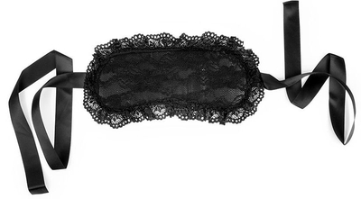 Черная кружевная маска с атласной лентой - фото, цены