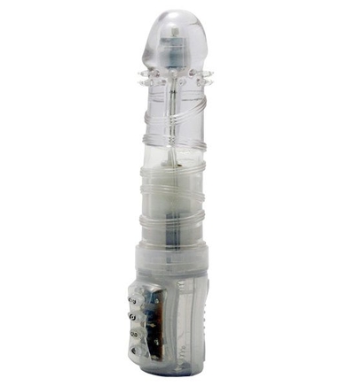 Прозрачный вибратор-ротатор Enerust с шипами и спиралями - 16,5 см. - фото, цены
