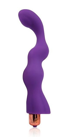Фиолетовый рельефный вибромассажер - 17,5 см. - фото, цены