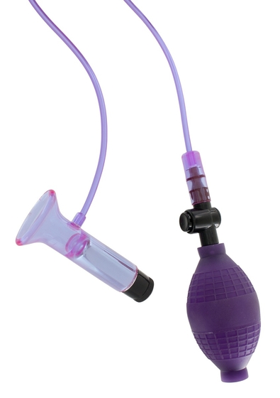 Фиолетовый клиторальный стимулятор с вибрацией Pussypump - фото, цены