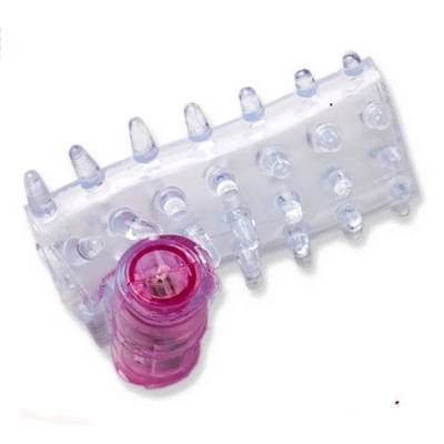Прозрачная вибронасадка на пенис с шишечками и открытой головкой - фото, цены