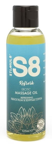 Массажное масло S8 Massage Oil Refresh с ароматом сливы и хлопка - 125 мл. - фото, цены