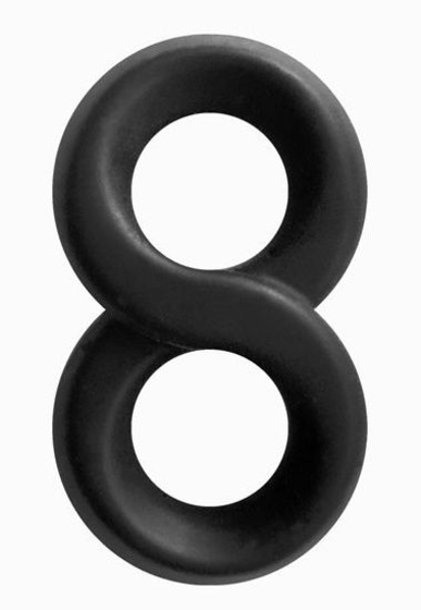 Черное эрекционное кольцо-восьмерка Infinity Ring - фото, цены