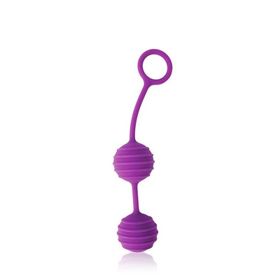 Фиолетовые вагинальные шарики с ребрышками Cosmo - фото, цены
