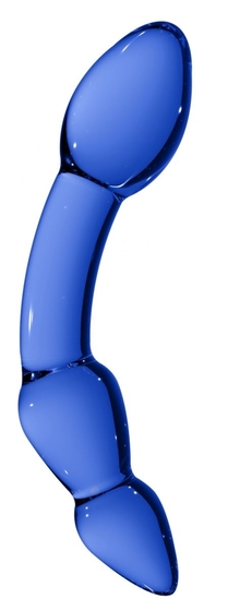 Синий стеклянный стимулятор Superior - 18 см. - фото, цены