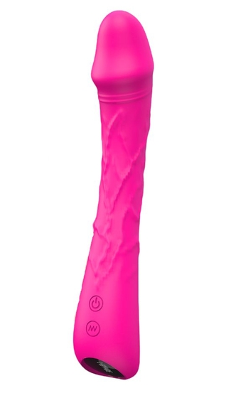 Ярко-розовый гибкий вибратор-реалистик - 21,3 см. - фото, цены