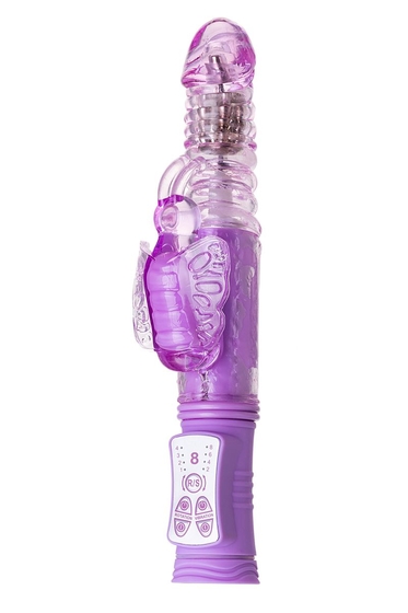 Фиолетовый хай-тек вибратор High-Tech fantasy с вращением бусин - 24,5 см. - фото, цены