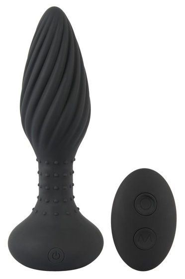 Черная анальная вибровтулка Remote Controlled Butt Plug - 15,1 см. - фото, цены