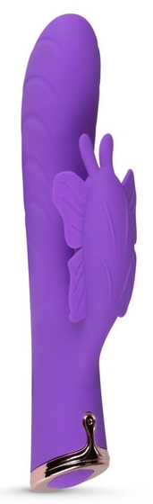 Фиолетовый вибратор-кролик The Princess Butterfly Vibrator - 20,5 см. - фото, цены