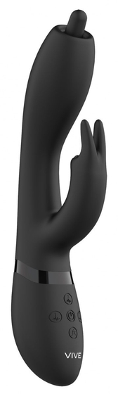 Черный вибромассажер-кролик Nilo - 22 см. - фото, цены
