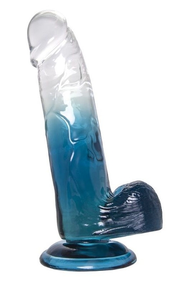 Прозрачно-синий фаллоимитатор Avy - 20 см. - фото, цены