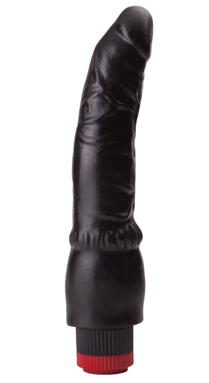 Чёрный вибромассажер-реалистик - 19,3 см. - фото, цены