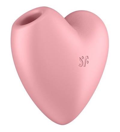 Розовый вибромассажер Cutie Heart с вакуум-волновой стимуляцией - фото, цены