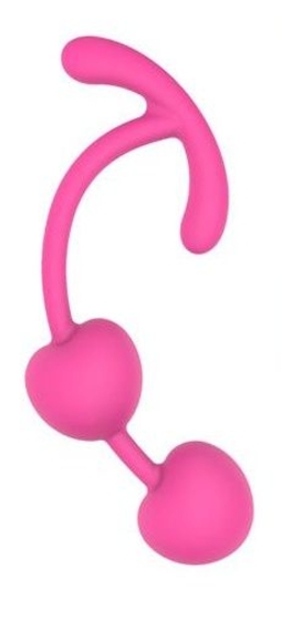 Розовые силиконовые вагинальные шарики с ограничителем - фото, цены