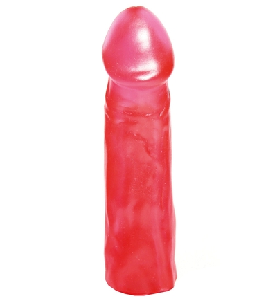 Розовая реалистичная насадка для трусиков с плугом - 19,5 см. - фото, цены