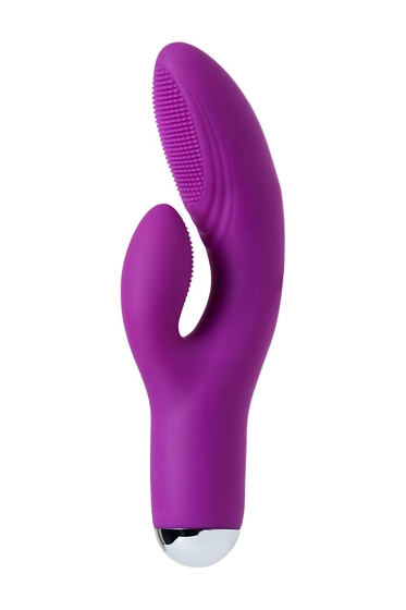 Фиолетовый вибратор с ресничками Anita - 18 см. - фото, цены