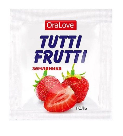 Саше гель-смазки Tutti-frutti с земляничным вкусом - 4 гр. - фото, цены