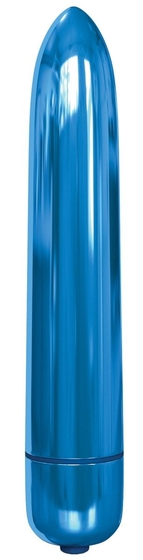 Голубая гладкая вибропуля Rocket Bullet - 8,9 см. - фото, цены