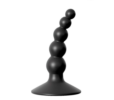 Чёрный фигурный изогнутый анальный стимулятор - 8,5 см. - фото, цены