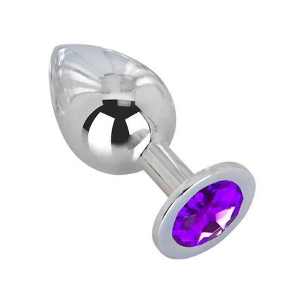 Большой плаг из стали с фиолетовым кристаллом Violet Dream - 9,5 см. - фото, цены