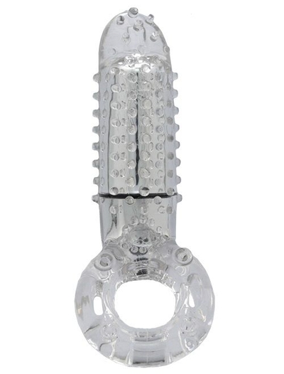 Прозрачное эрекционное кольцо с вибрацией и пальчиком Oyeah Clear - фото, цены