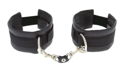 Чёрные полиуретановые наручники Luxurious Handcuffs - фото, цены