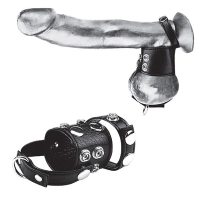 Утяжка на пенис и мошонку Cock Ring With 1.5 Ball Stretcher And Optional Weight Ring - фото, цены