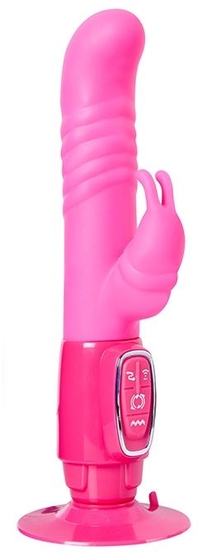 Розовый реалистичный вибратор Sex Conqueror Spiral Motion Duo Vibe - 21 см. - фото, цены
